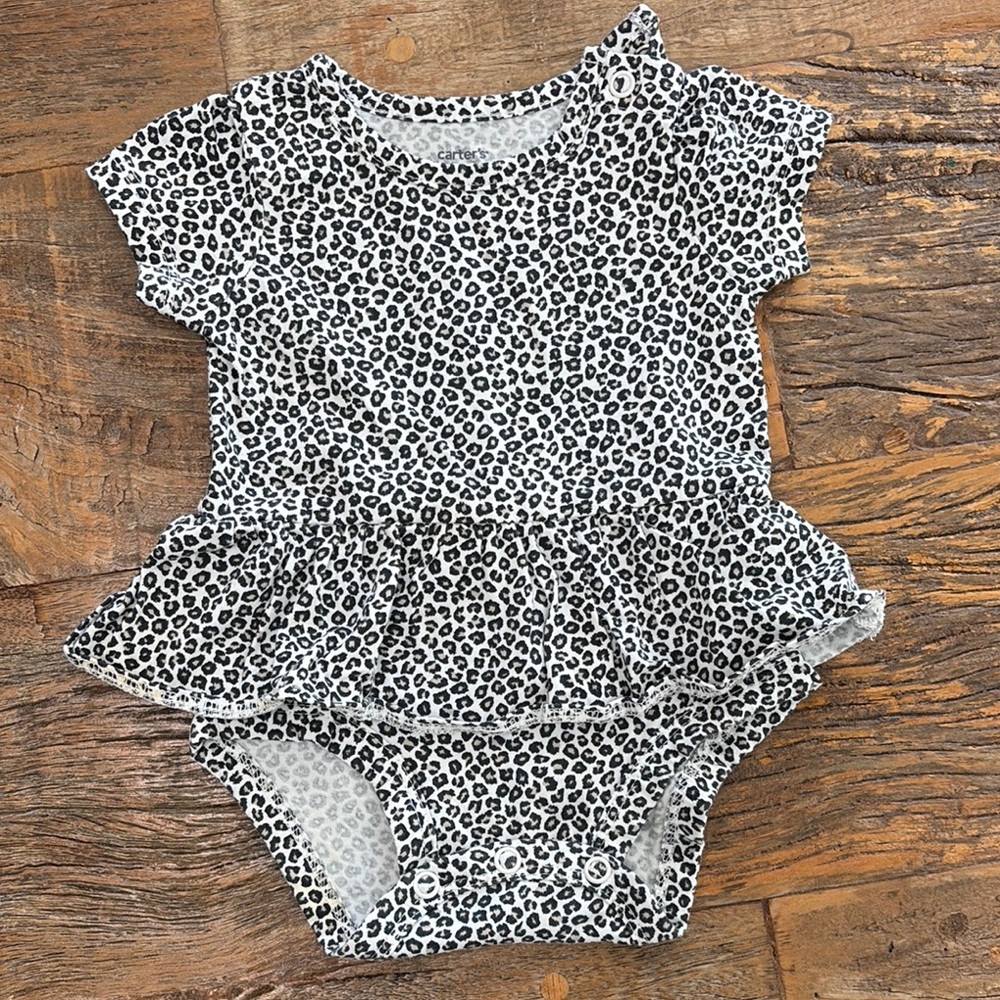Carter's Black and White Leopard Print Baby Outfit